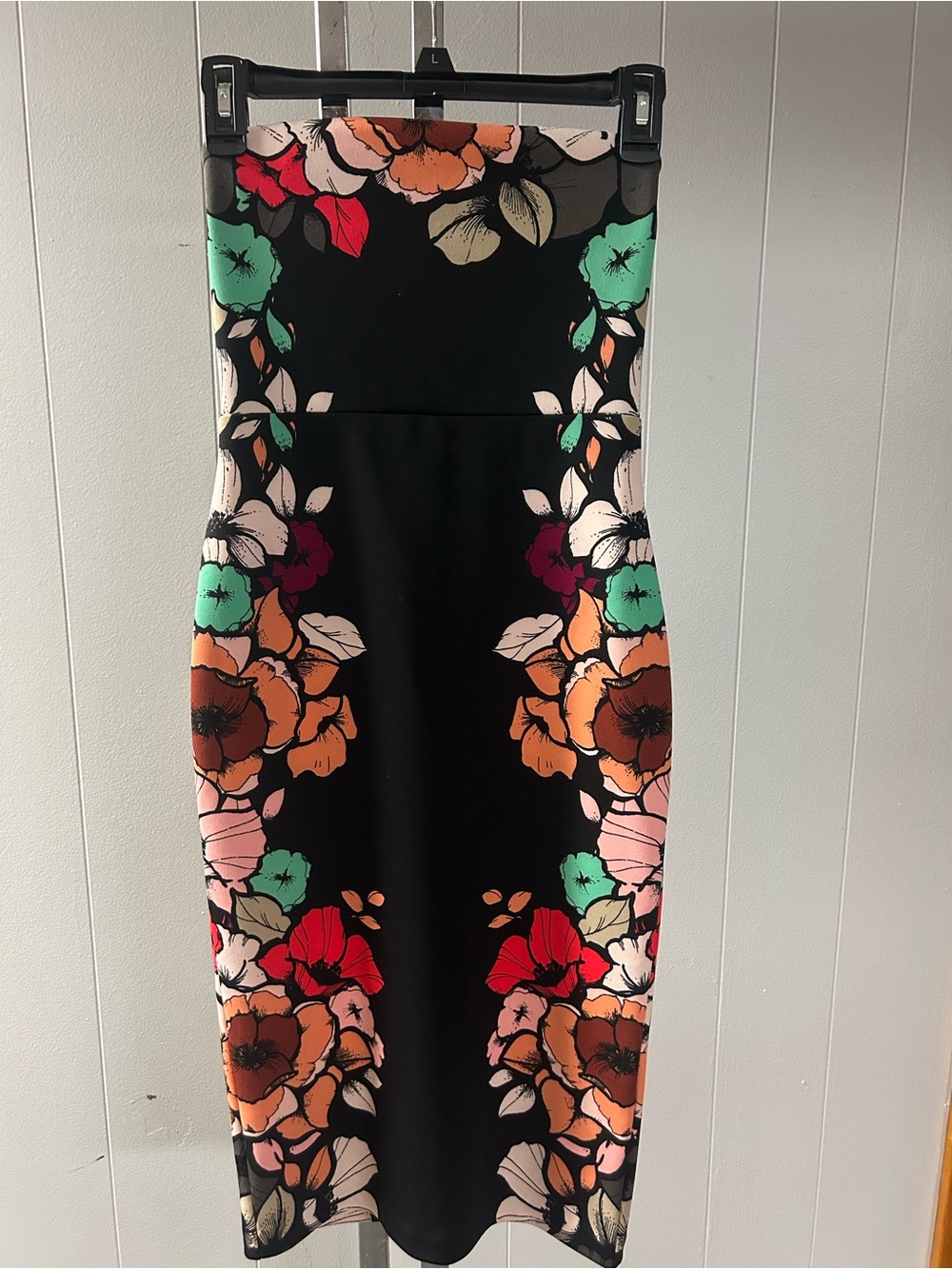 Strapless Dress EXPRESS floral zipper back Size 0 midi dress